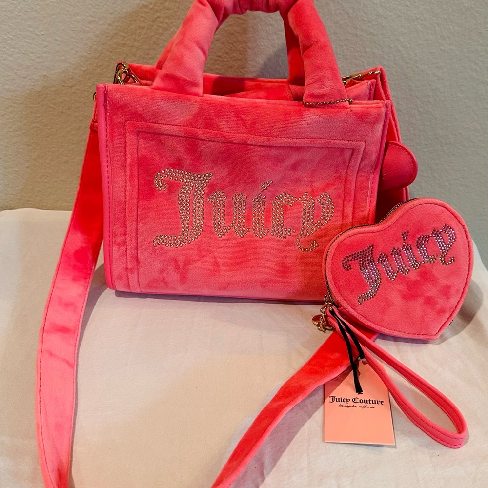 Juicy Couture Velour Pink Handbag Set